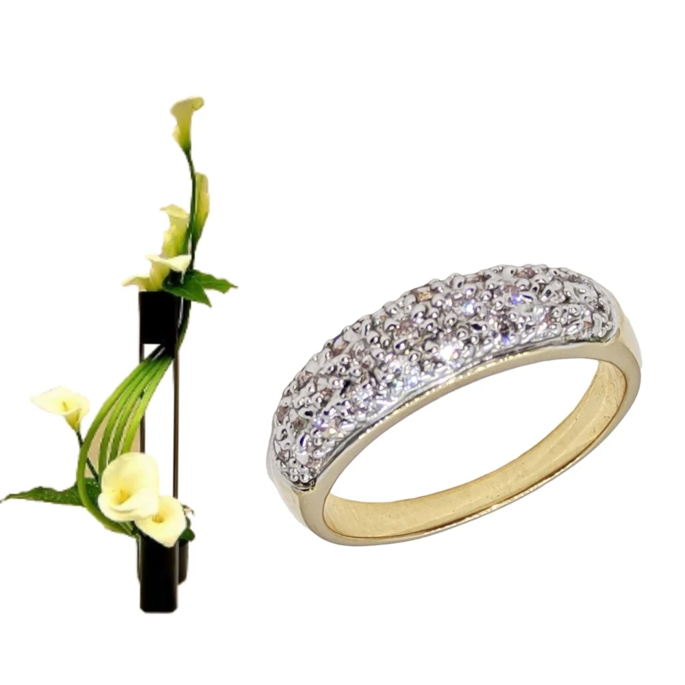 Clear CZ Stones Unisex Gold Plated Ring. Size 10.75. NWOT